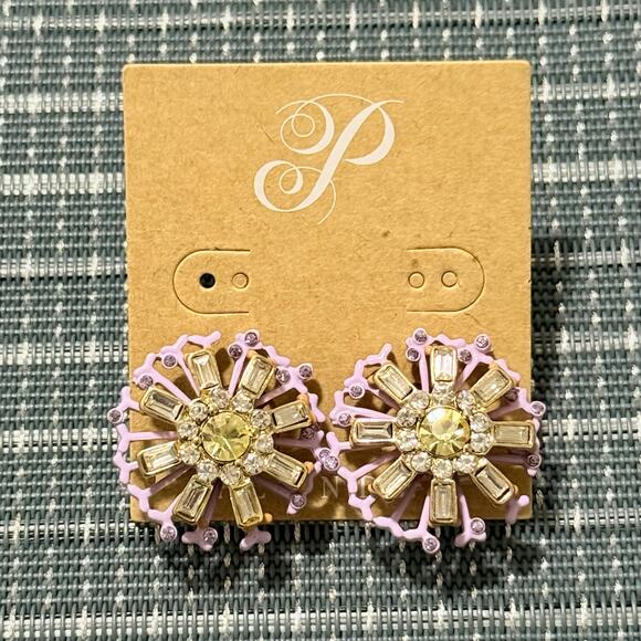 New Plunder “Shaina” Crystal Carousel Earrings (1”) - Picture 1 of 2